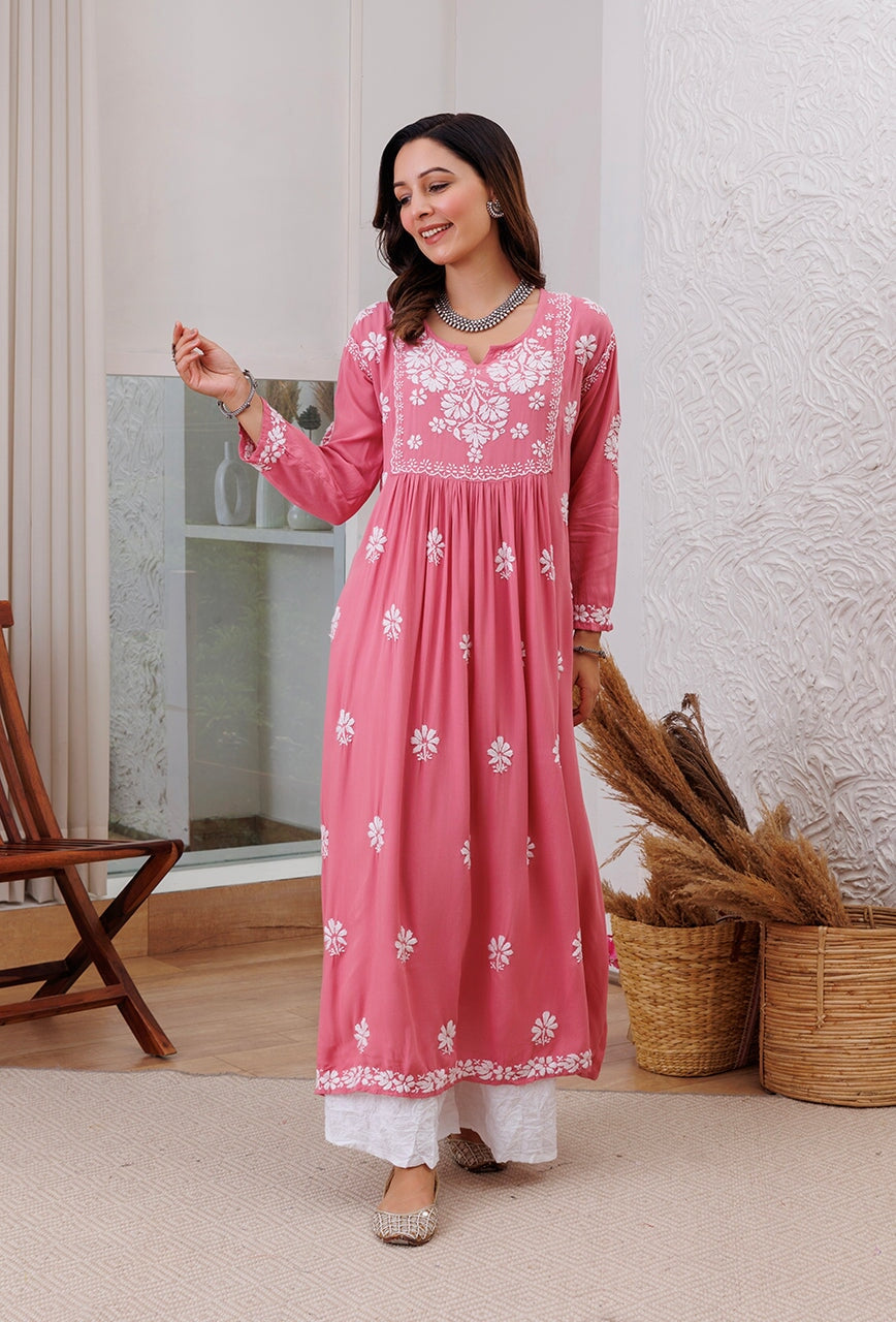 ZERESOUQ-Zainat-Mauve-Rayon-Chikankari-Anarkali