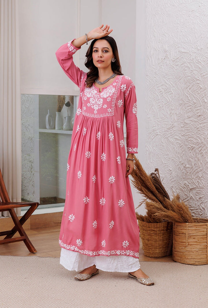 ZERESOUQ-Zainat-Mauve-Rayon-Chikankari-Anarkali