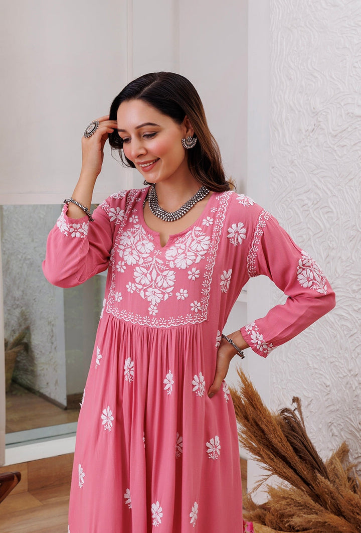 ZERESOUQ-Zainat-Mauve-Rayon-Chikankari-Anarkali