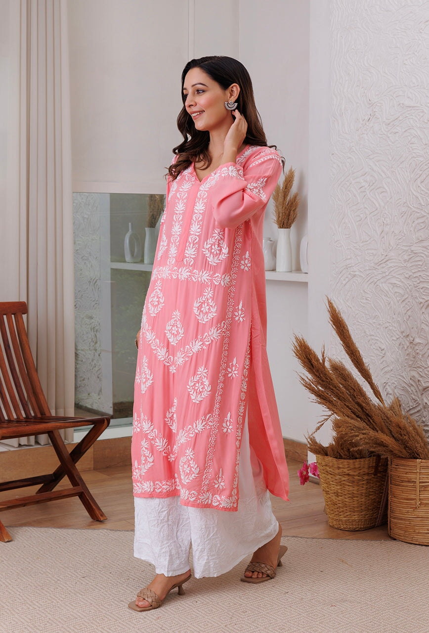 ZERESOUQ-Sunehri-Peach-Modal-Chikankari-kurta