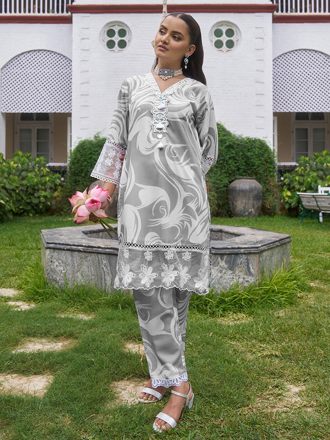 Grey-Cotton-Marble-Printed-Co-Ord-Set