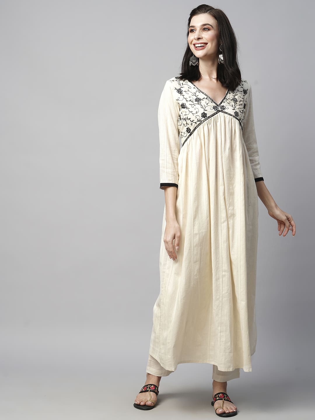 Cream-Pure-Cotton-Floral-Yoke-Design-3-Piece-Kurta-Set