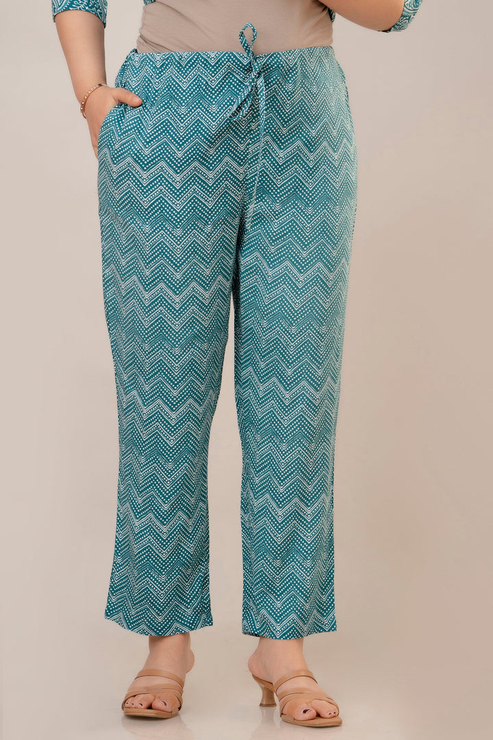 Teal Rayon Paisley Print Maternity Co-Ord Set