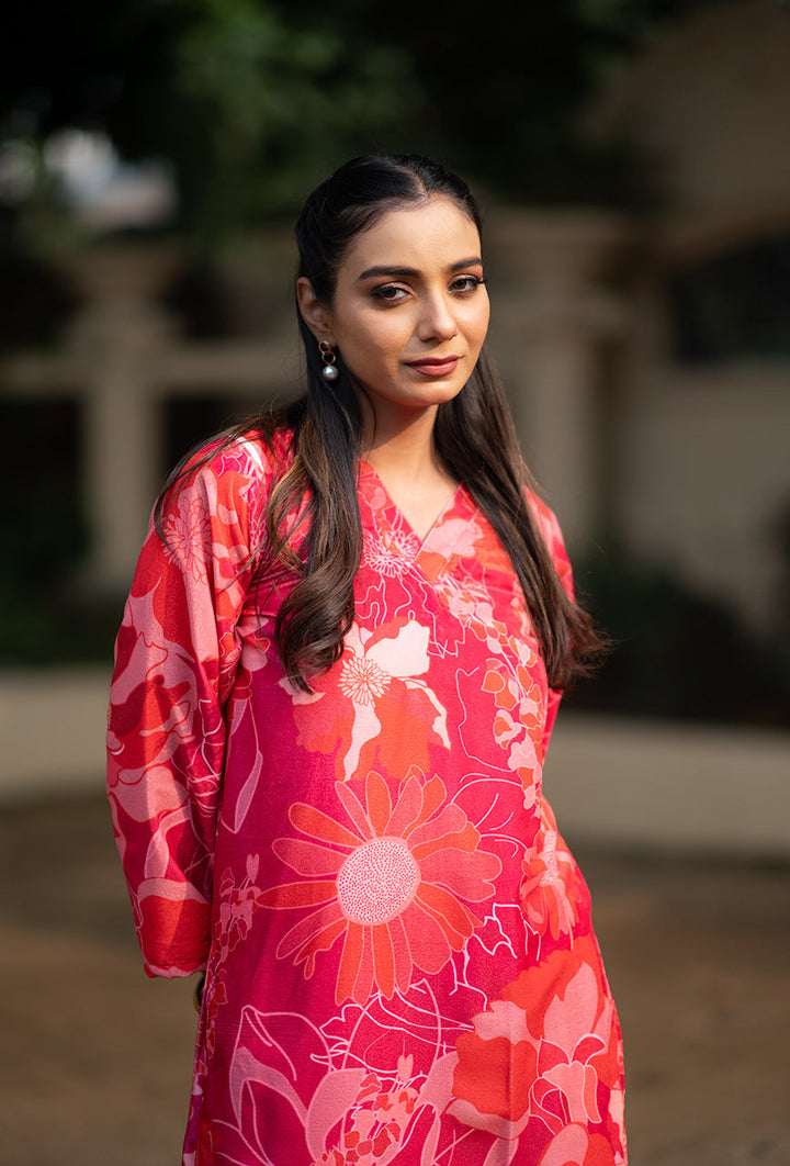 ZERESOUQ-Pink-Print-Velvet-2-Piece-Kurta-Set