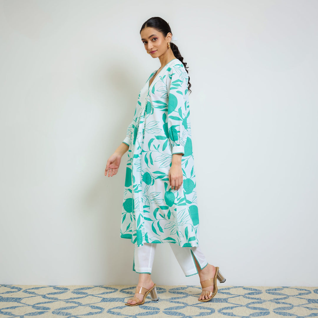 Sea-Green-Cotton-Phirozi-Embroidered-2-Piece-Kurta-Set