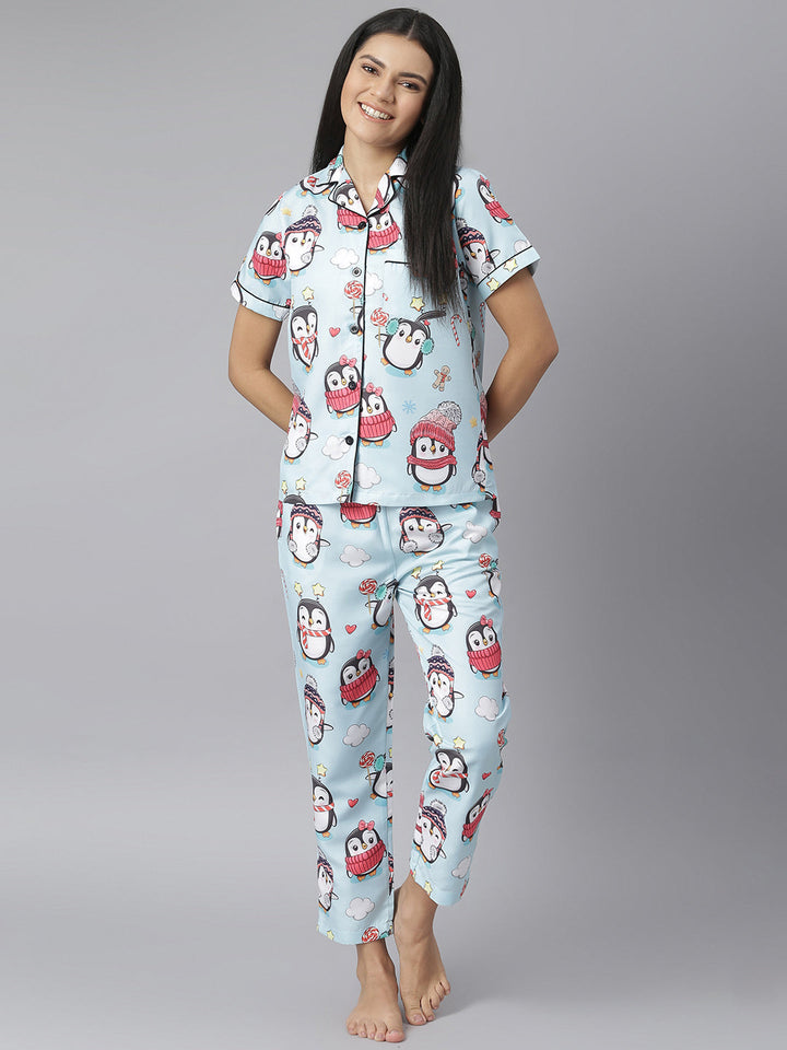 Penguin Digital Print Night Suit Set