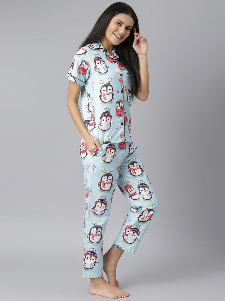 Penguin Digital Print Night Suit Set