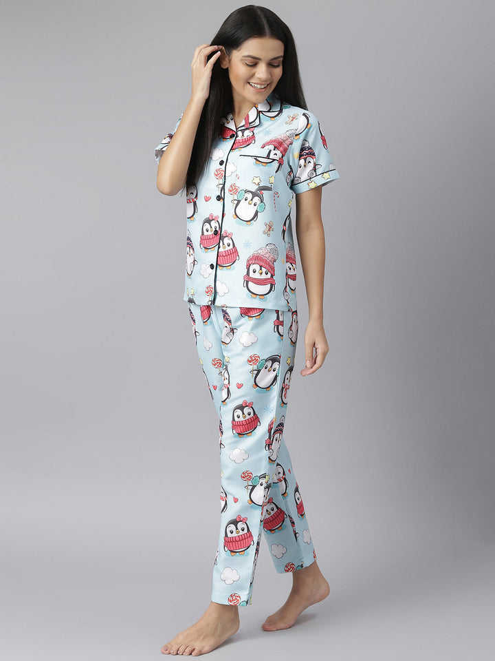 Penguin Digital Print Night Suit Set