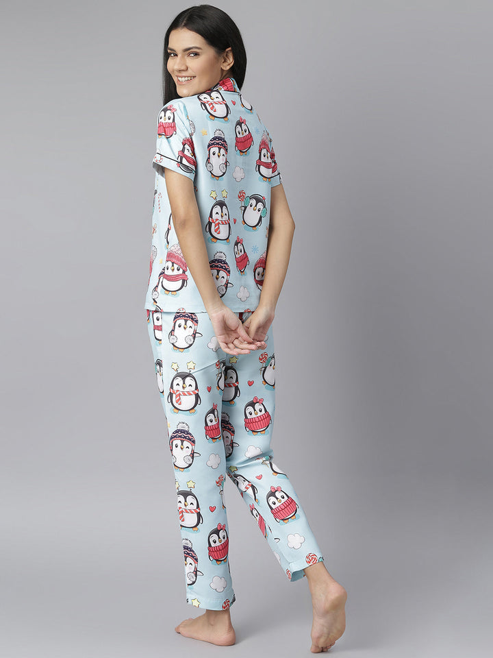 Penguin Digital Print Night Suit Set