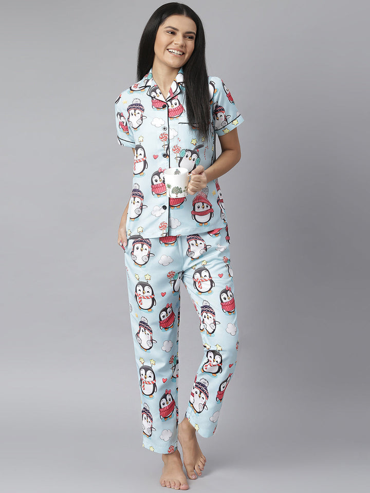 Penguin Digital Print Night Suit Set