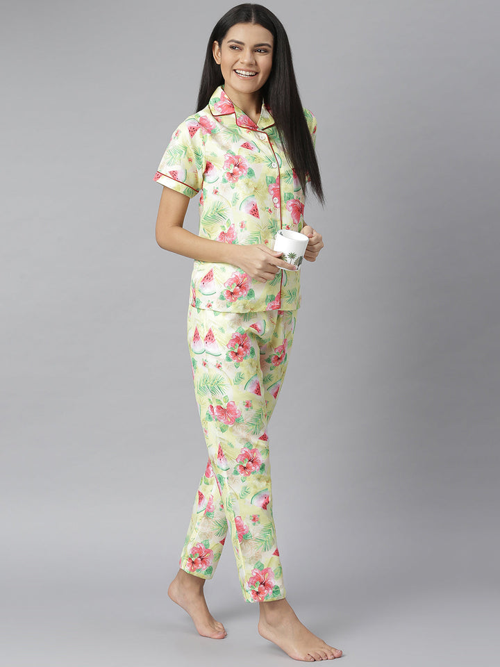 Summer Water melon Digital Printed Night Suit Set