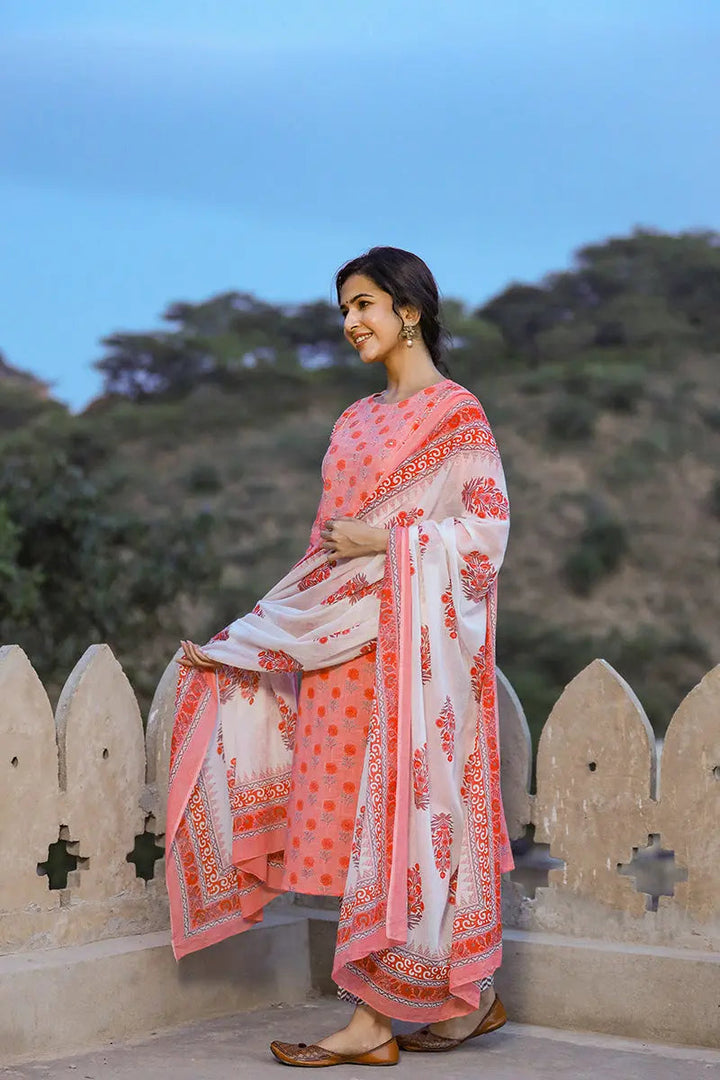 Pink-Cotton-Straight-3-Piece-Kurta-Set