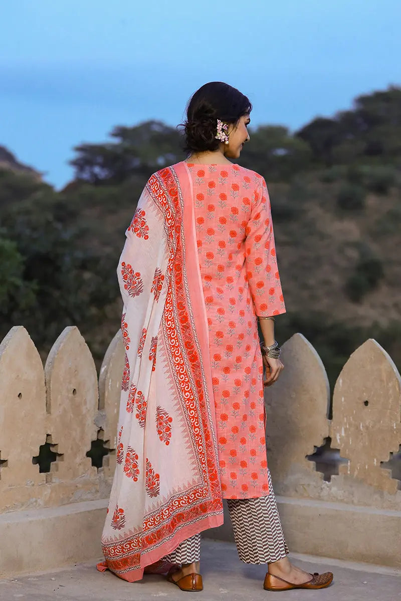 Pink-Cotton-Straight-3-Piece-Kurta-Set