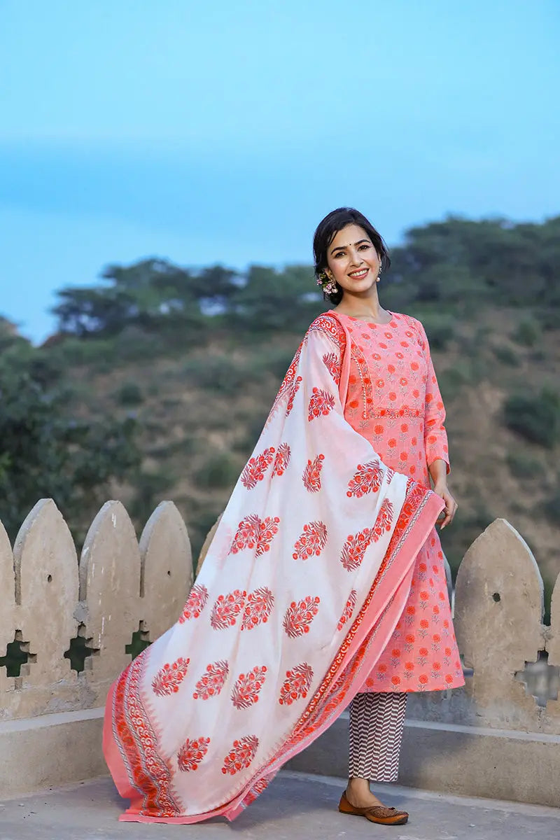Pink-Cotton-Straight-3-Piece-Kurta-Set