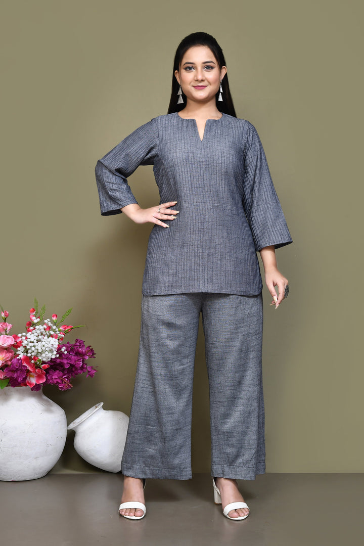 ZERESOUQ-Ash-Grey-Pure-Cotton-Co-ord-Sets