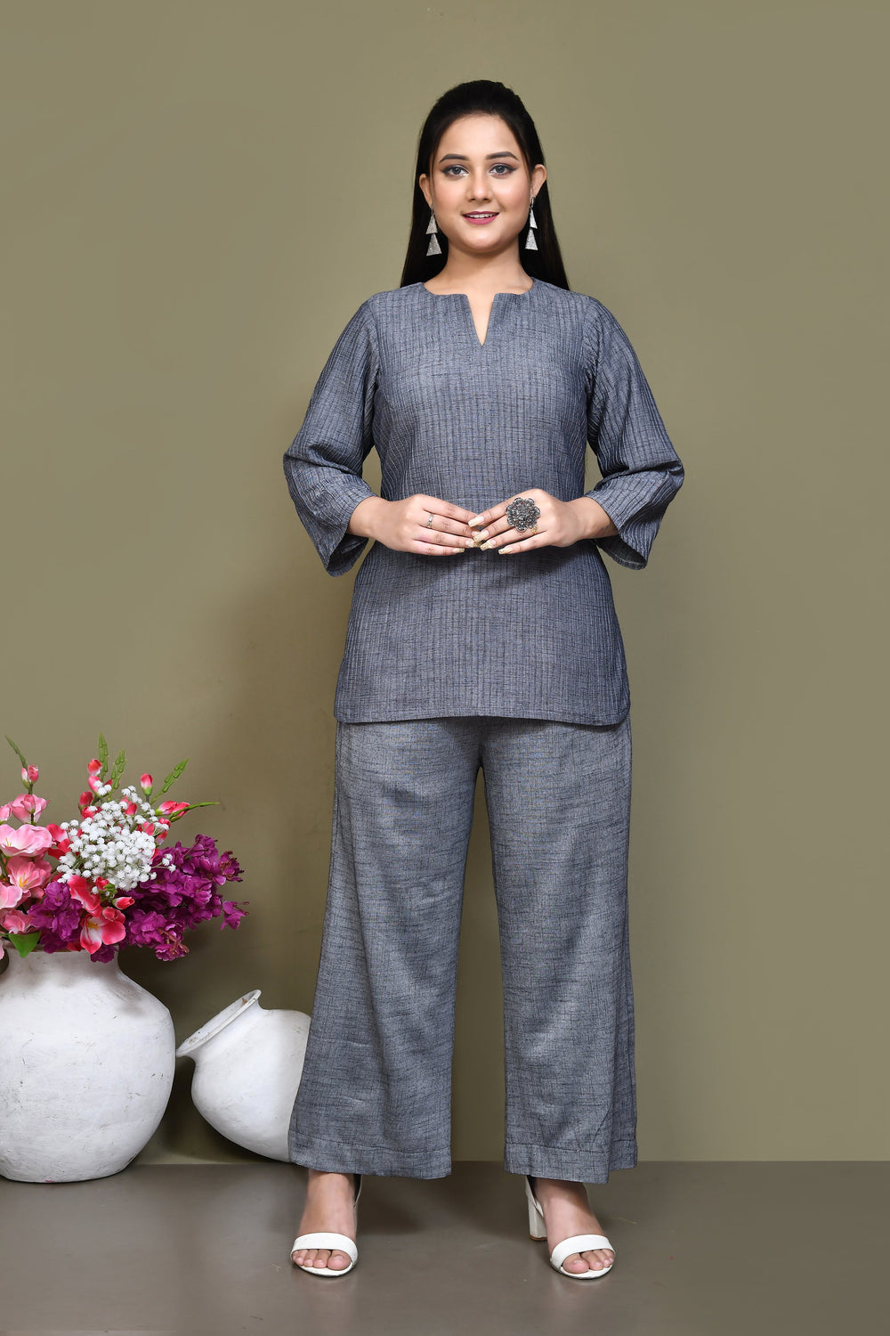 ZERESOUQ-Ash-Grey-Pure-Cotton-Co-ord-Sets