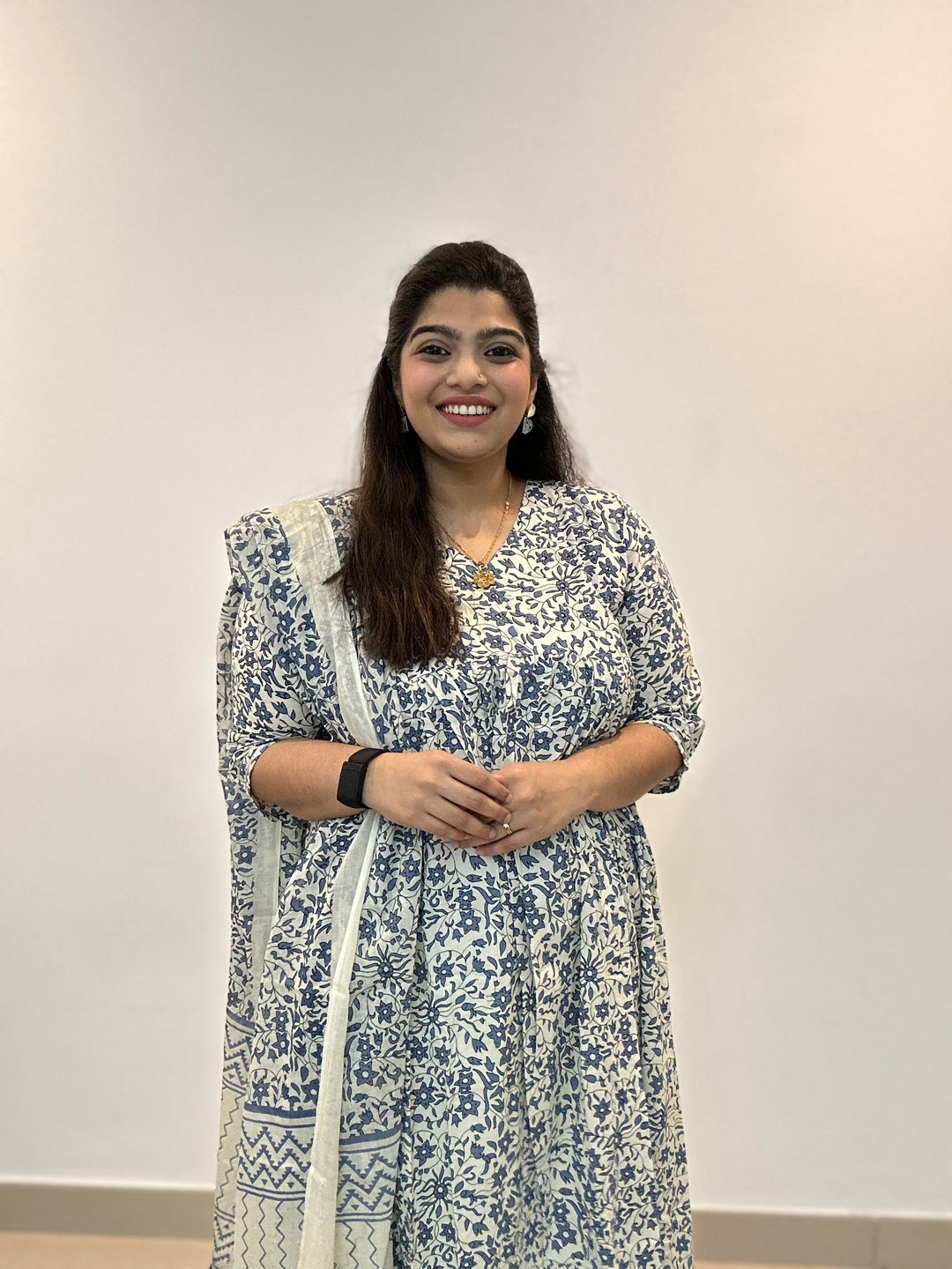 White-Cotton-Sanganeri-Block-Print-Gulnar-Kurta-Set