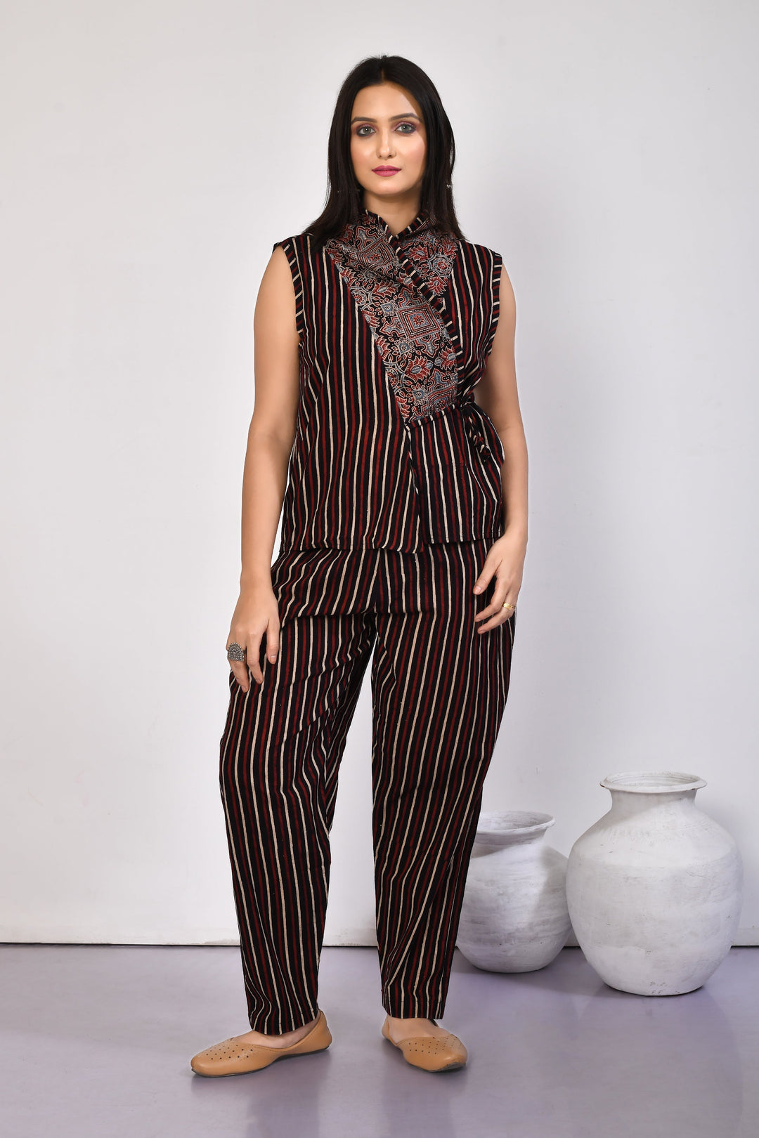 ZERESOUQ-Bella-Black-Cotton-Ajrakh-Co-Ord-Set