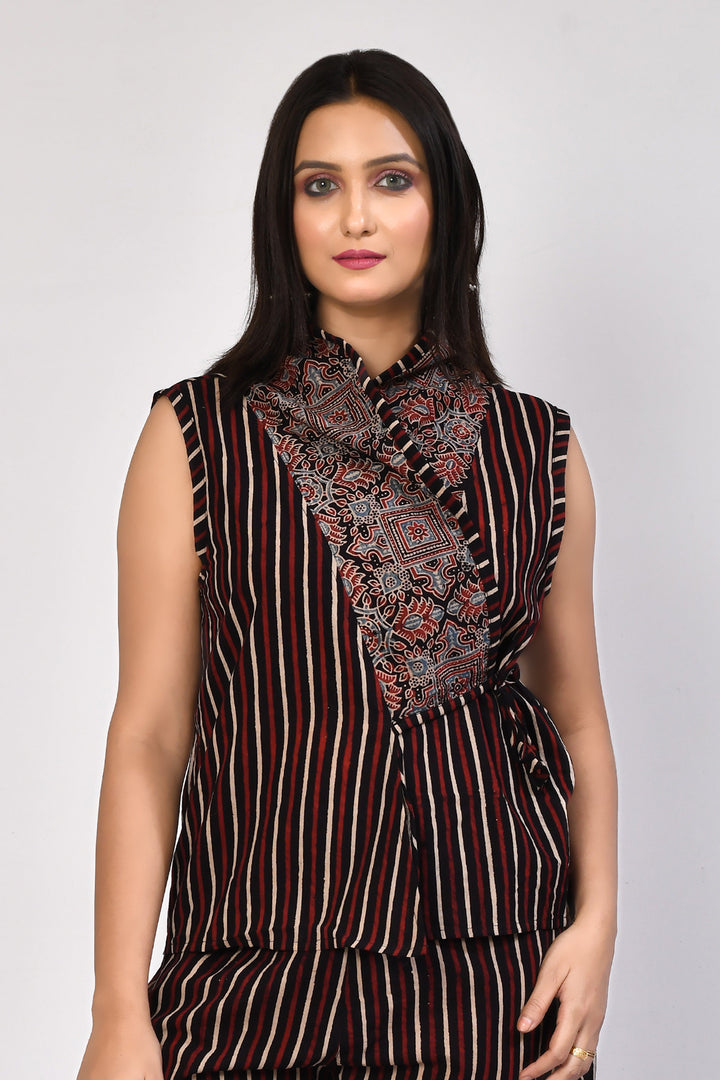 ZERESOUQ-Bella-Black-Cotton-Ajrakh-Co-Ord-Set