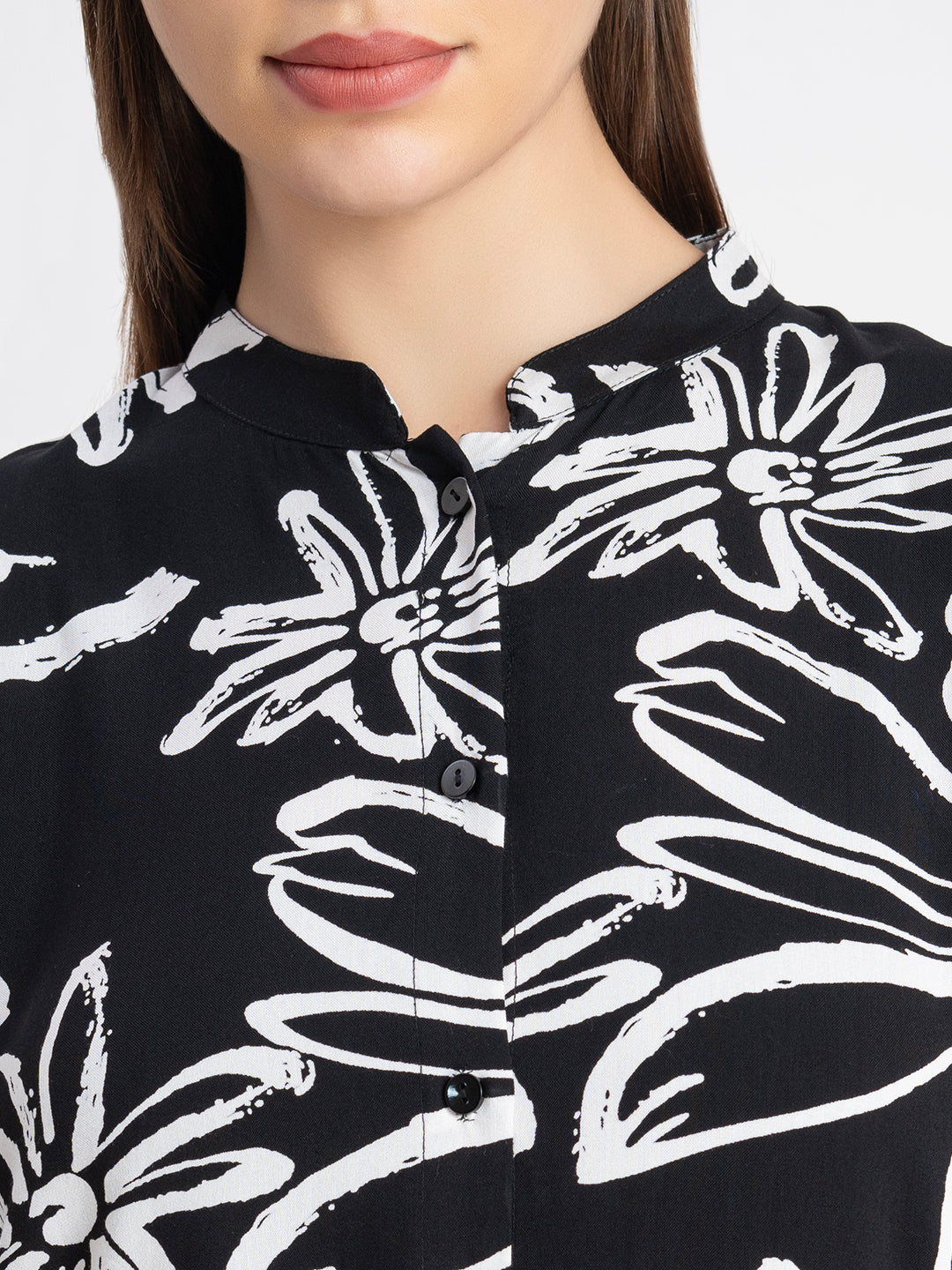 Black 100% Viscose Printed 2-Piece Kurta Set