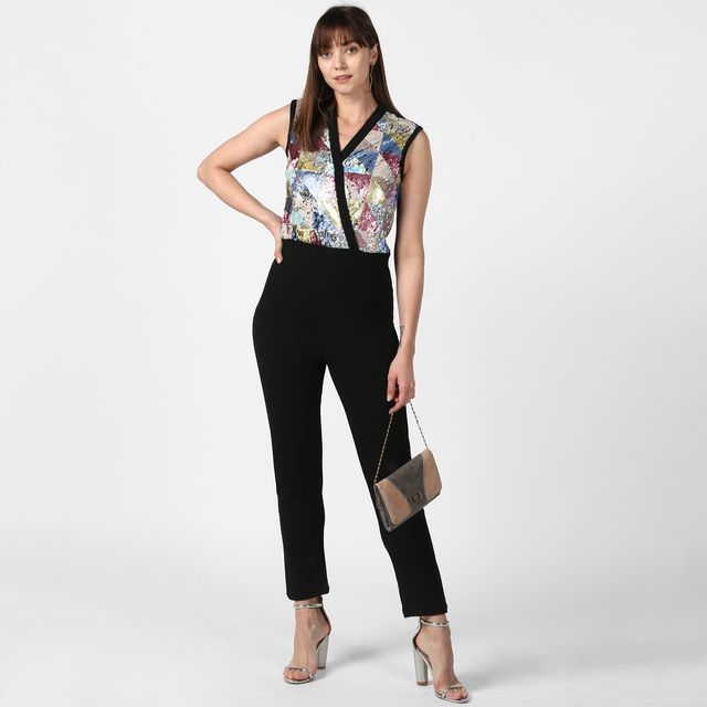 Black-And-Multi-Coloured-Polyester-Sequin-Jumpsuit