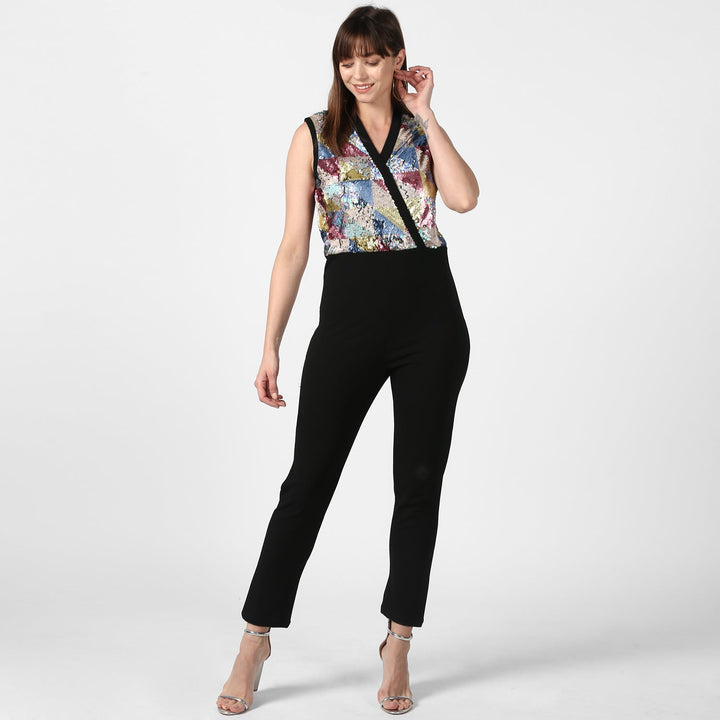 Black-And-Multi-Coloured-Polyester-Sequin-Jumpsuit