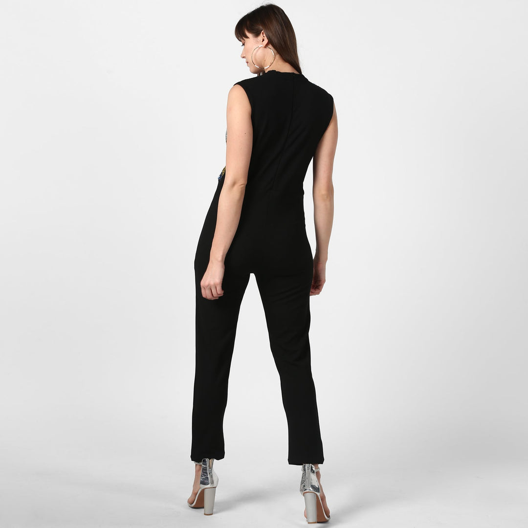 Black-And-Multi-Coloured-Polyester-Sequin-Jumpsuit