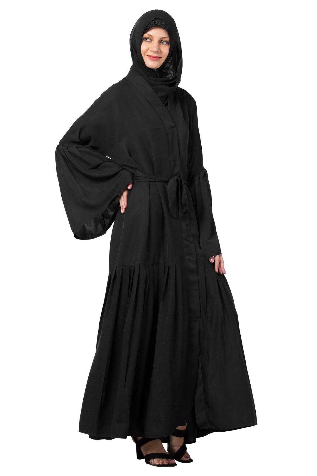 Black-Polyester-Noble-Stylized-Harmony-Abaya