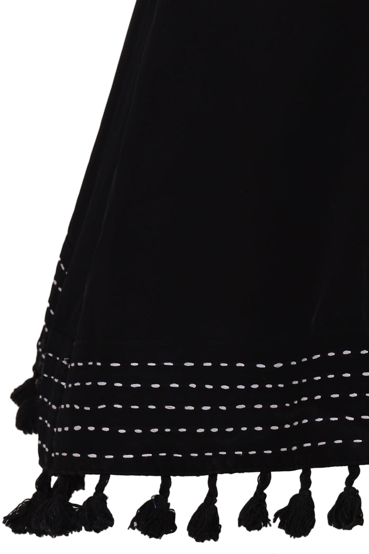Black-Polyester-Royal-Stylized-Bottom-Minimalistic-Abaya
