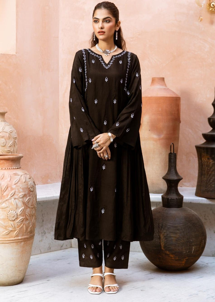 Black-Silk-Side-Gather-Anarkali-Set