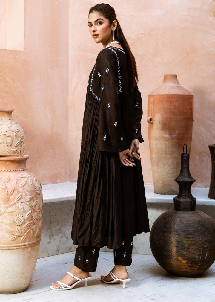 Black-Silk-Side-Gather-Anarkali-Set