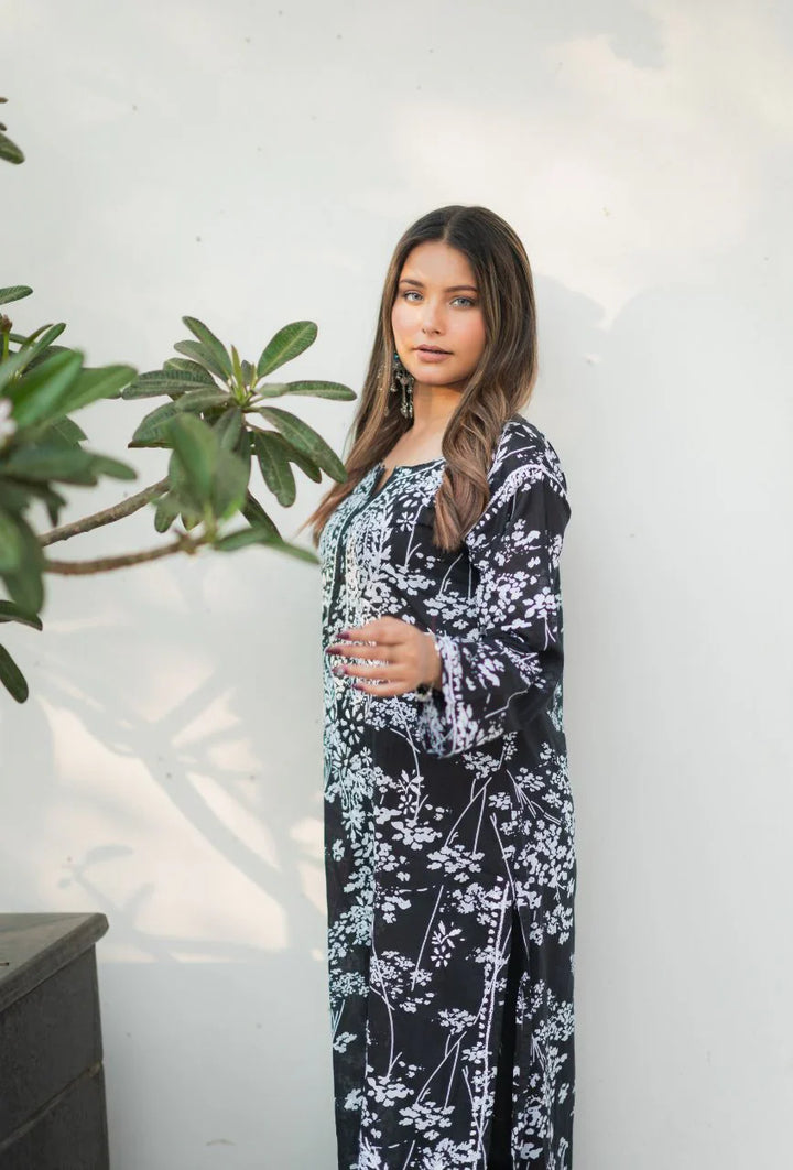 Black-Mulmul-Chikankari-Kurta-Only