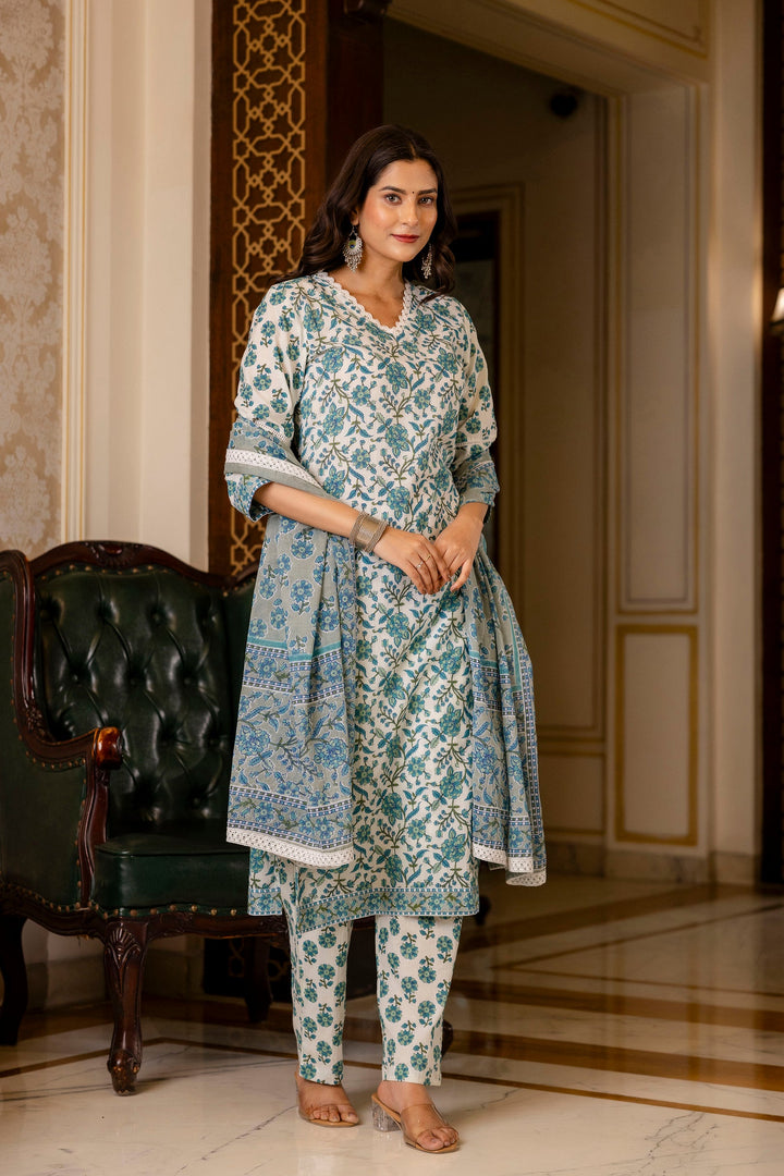 Blue-Cotton-Printed-3-Piece-Kurta-Set