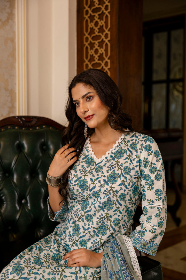 Blue-Cotton-Printed-3-Piece-Kurta-Set