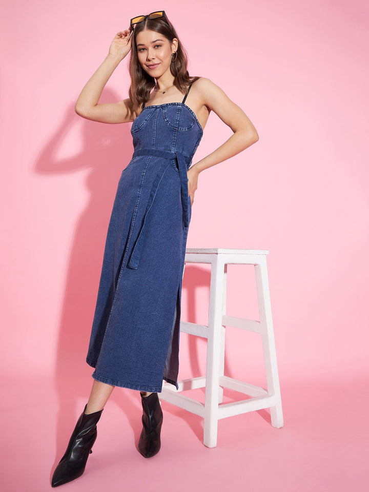 Blue-Denim-Corset-Style-Padded-Maxi-Dress