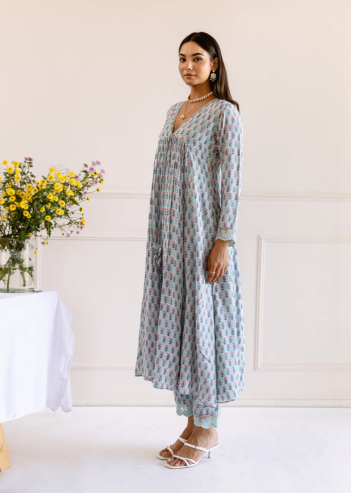 Blue-Muslin-Silk-Printed-Cross-Gather-Anarkali-Set