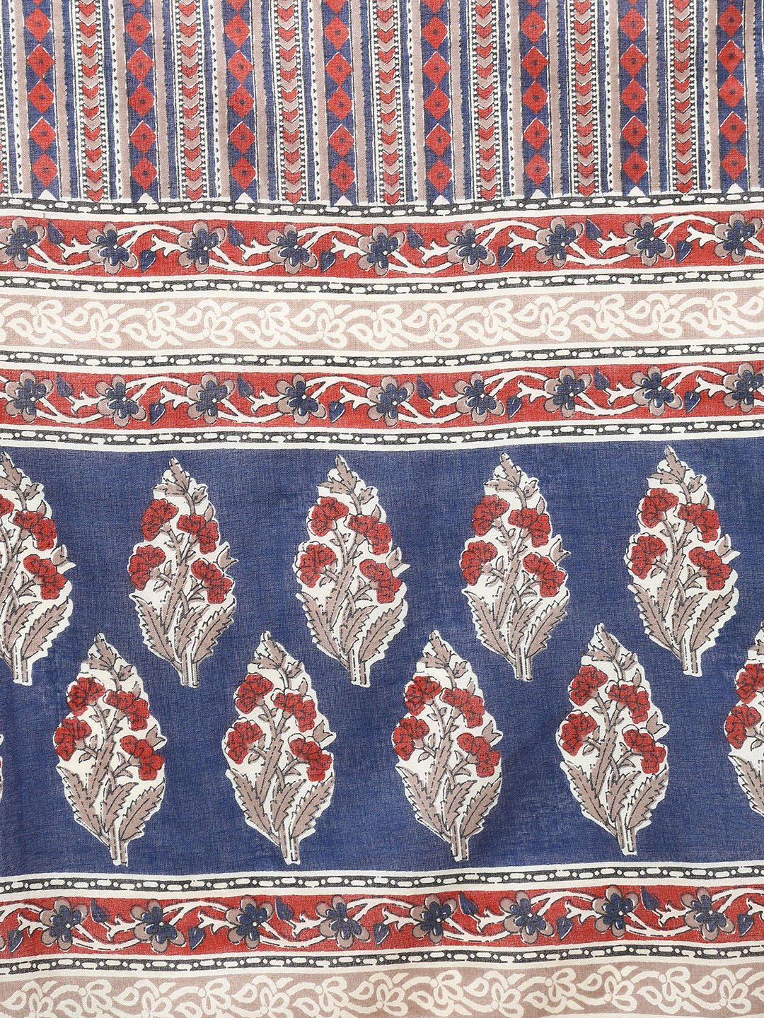 ZERESOUQ-Blue-Rayon-Blend-Floral-Printed-Kurta-Trousers-With-Dupatta
