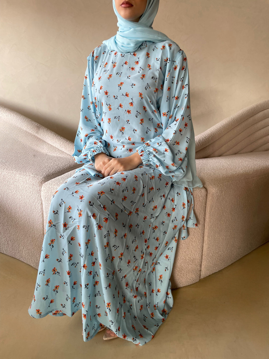 Mint-Blue-Georgette-Icey-Long-Dress-