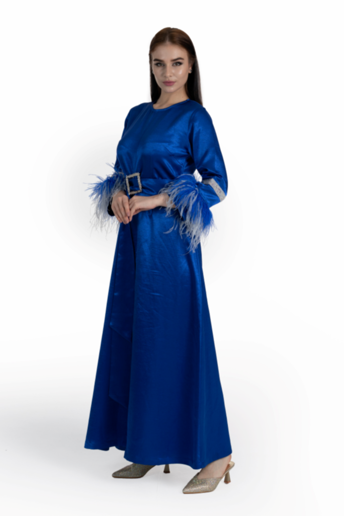 Blue Satin Tanaya Kaftan