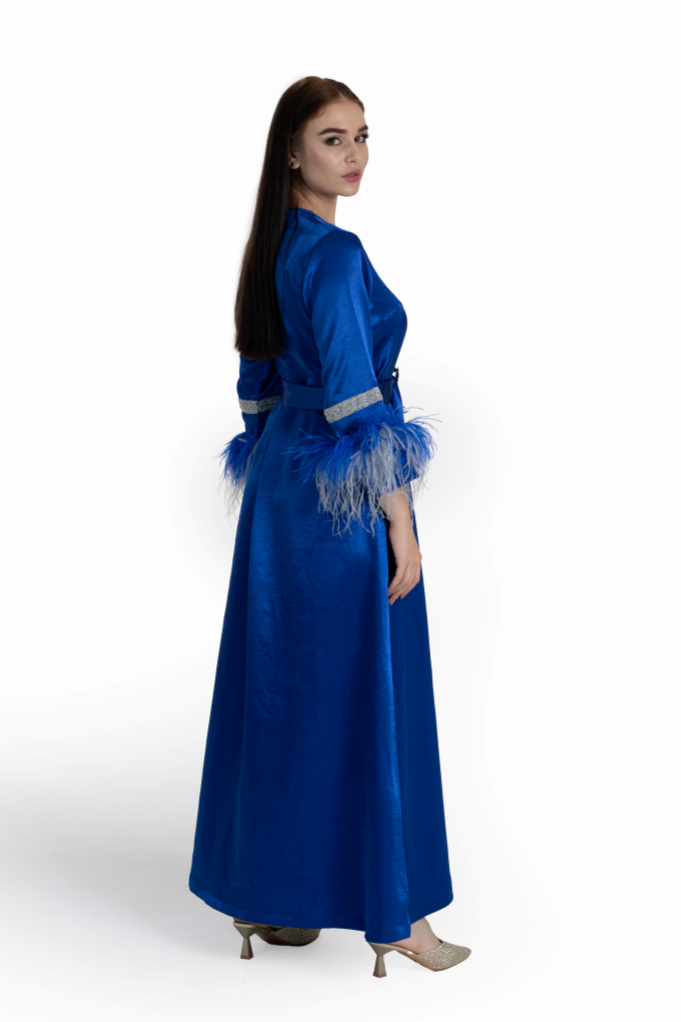 Blue Satin Tanaya Kaftan
