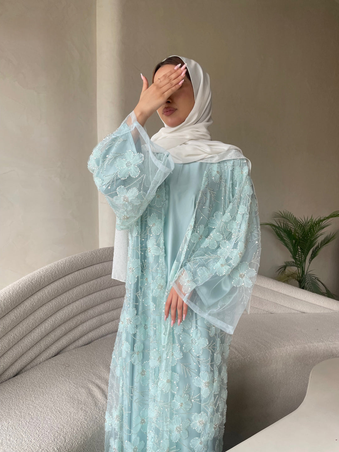 Blue-Silk-Eternal-Bloom-Pearl-Full-Abaya-Set