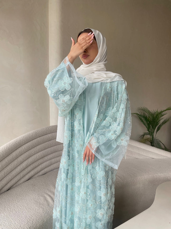 Blue-Silk-Eternal-Bloom-Pearl-Full-Abaya-Set