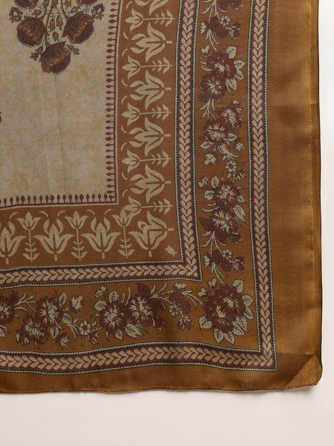 ZERESOUQ-Brown-Cotton-Blend-Ethnic-Motifs-Printed-3-Piece-Kurta-Set