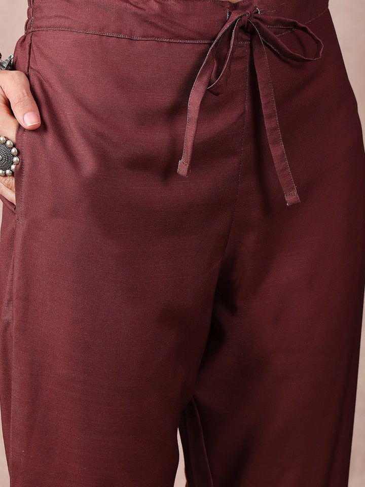 ZERESOUQ-Brown-Silk-Blend-Floral-Printed-3-Piece-Kurta-Set