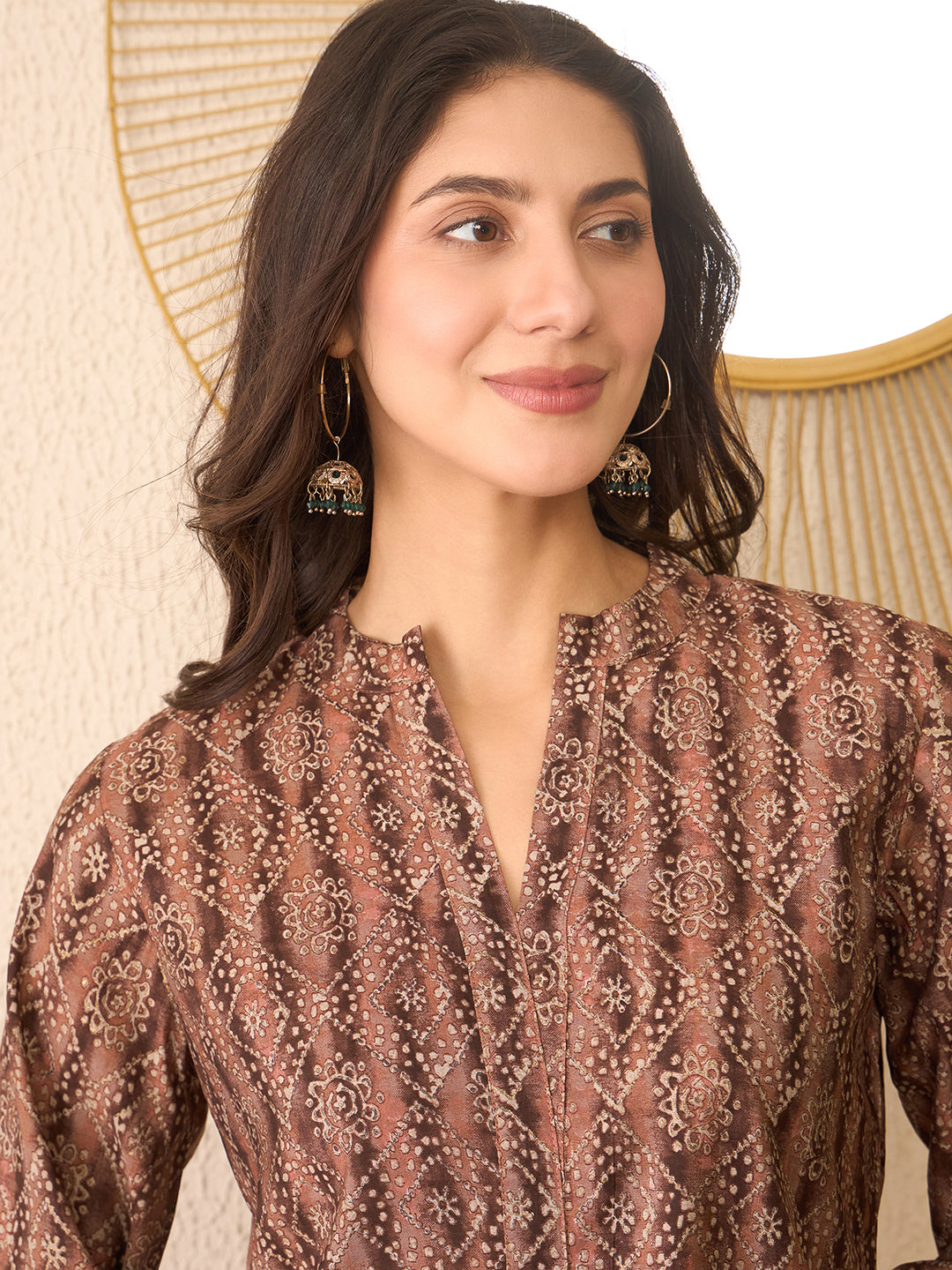 Brown-Cotton-Blend-Ethnic-Motifs-Printed-Tunic-ONLY