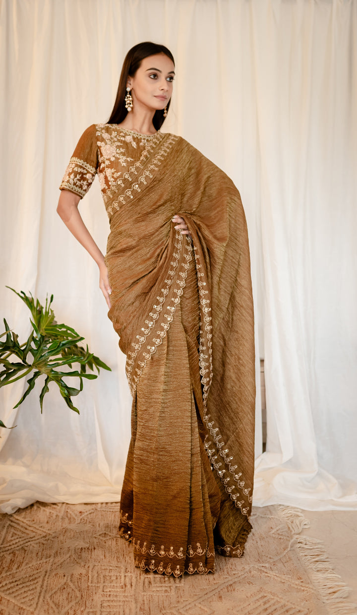 Brown-Tissue-Zardozi-Work-Saree