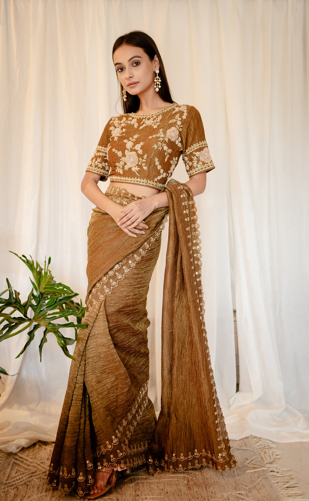 Brown-Tissue-Zardozi-Work-Saree