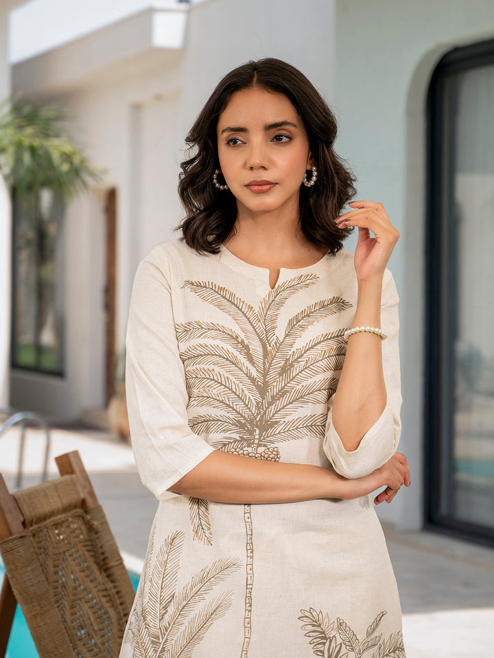 Off-White-Cotton-Floral-Printed-A-Line-2-Piece-Kurta-Set