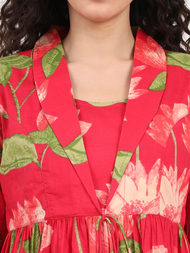 Red-Floral-Printed-Cotton-Lepal-Neck-Peplum-Tunic-ONLY