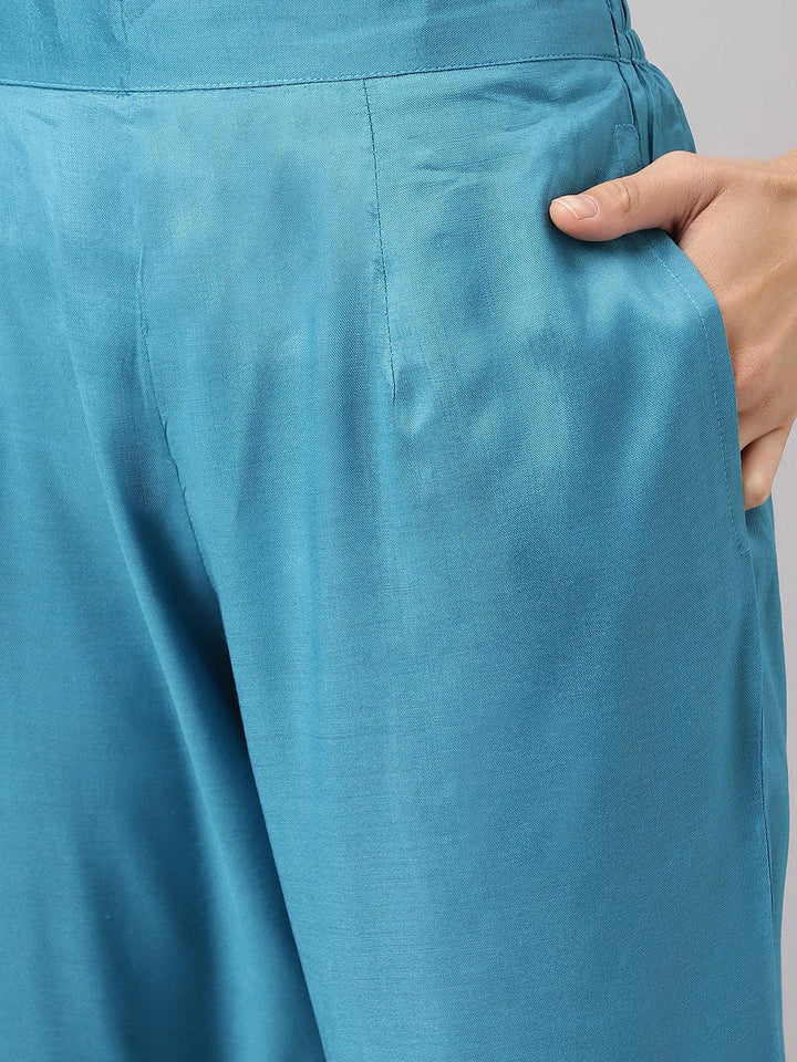 Teal-Blue-Muslin-Embroidery-3-Piece-Kurta-Set